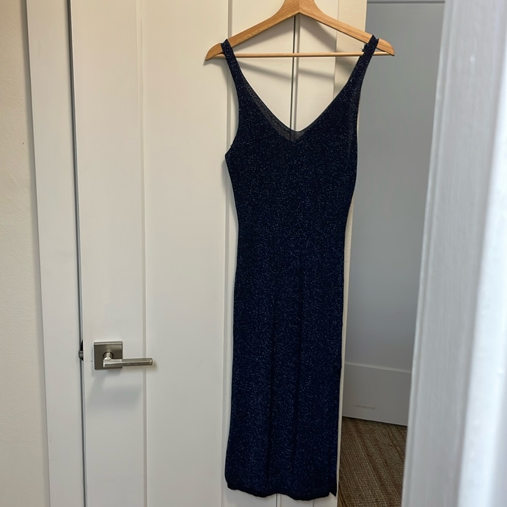 Navy blue glitter dress new never worn